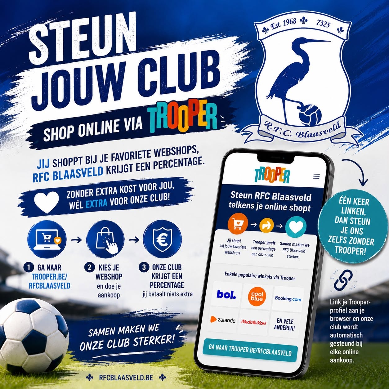 Help RFC Blaasveld met jouw online aankoop via trooper!